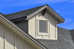 Close up view of faux dormer A